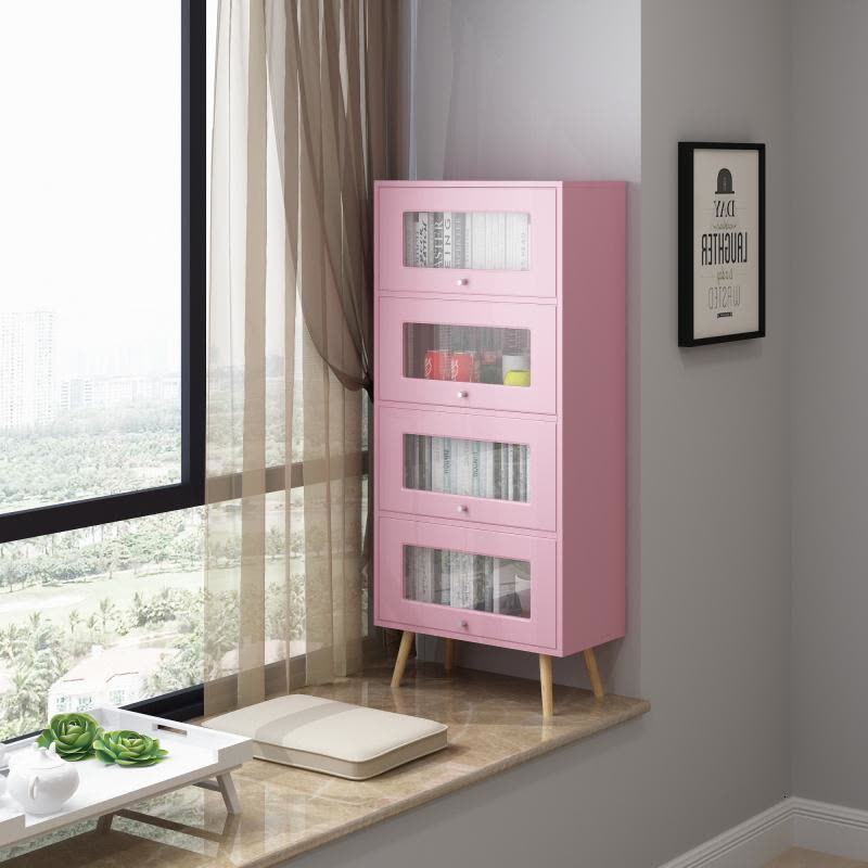 森美人玻璃书柜上翻飘窗柜书架小书柜阳台收纳柜储物柜窗台置物架图片