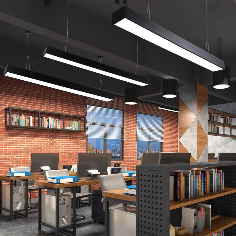 led办公室长条灯长方形商场超市健身房网吧条形吊灯方通照明灯具