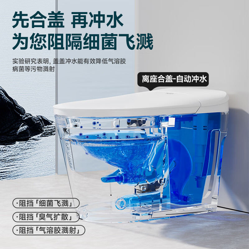 惠达HUIDA轻智能马桶E56系列 坐便器无水压限制魔力泡离座自动冲水加热恒温家用马桶