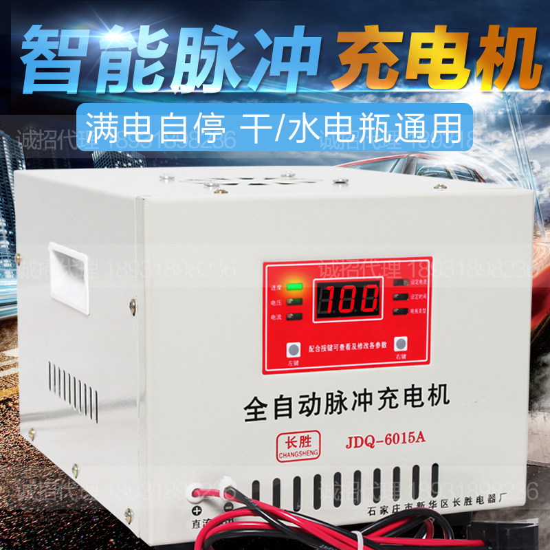 适用于电动三轮车汽车智能充电器水电瓶大功率快速充电机36V48V60V72V