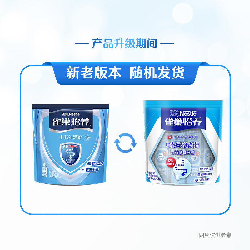 雀巢怡养中老年高钙成人奶粉400g*2袋膳食纤维高清大图