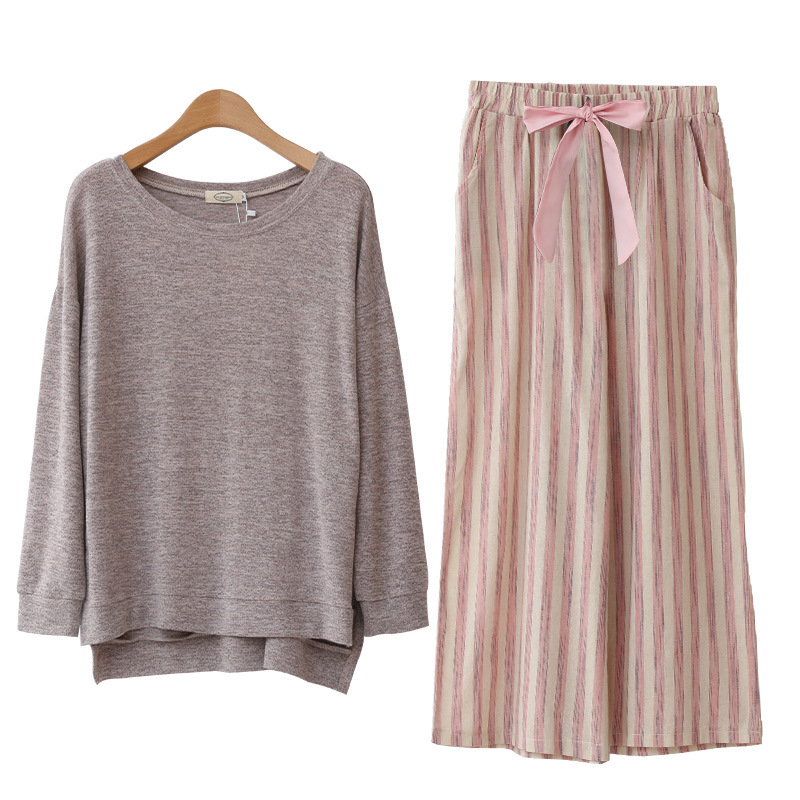 睡衣女秋批睡衣女士纯棉韩版女性休闲简约家居服居家服女士套装