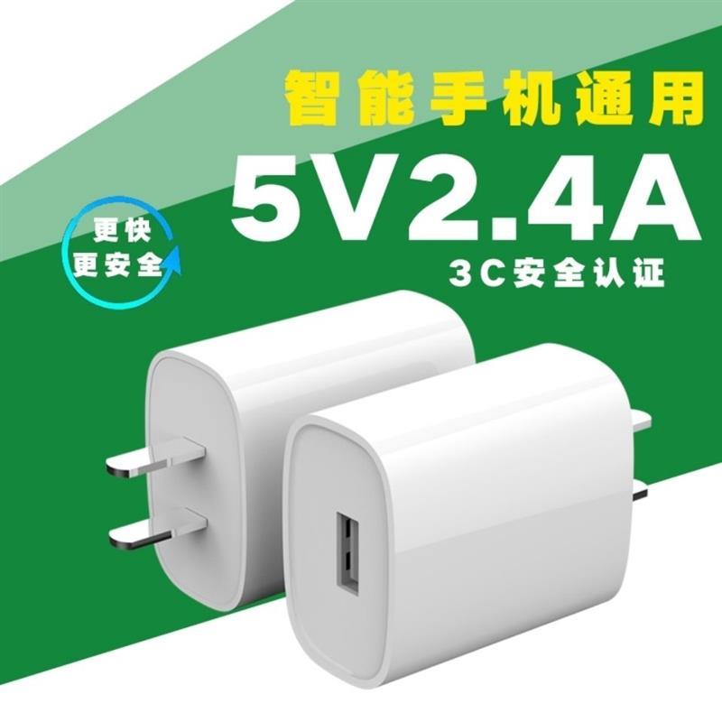 手机充电器2a安卓苹果vivo小米oppo通用快充充电器头|2.4A快充头+苹果线(1条)