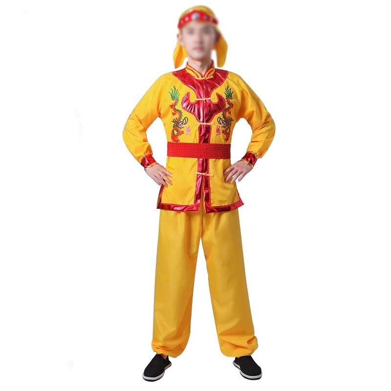 鑫声威牛皮鼓配件战鼓打鼓服男士秧歌服锣鼓陕北腰鼓民族演出服
