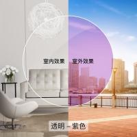 潮流框架近视眼镜女配镜男韩版抗辐射护眼防光感变色防蓝光紫外线|框+近视变紫色 左右眼275度