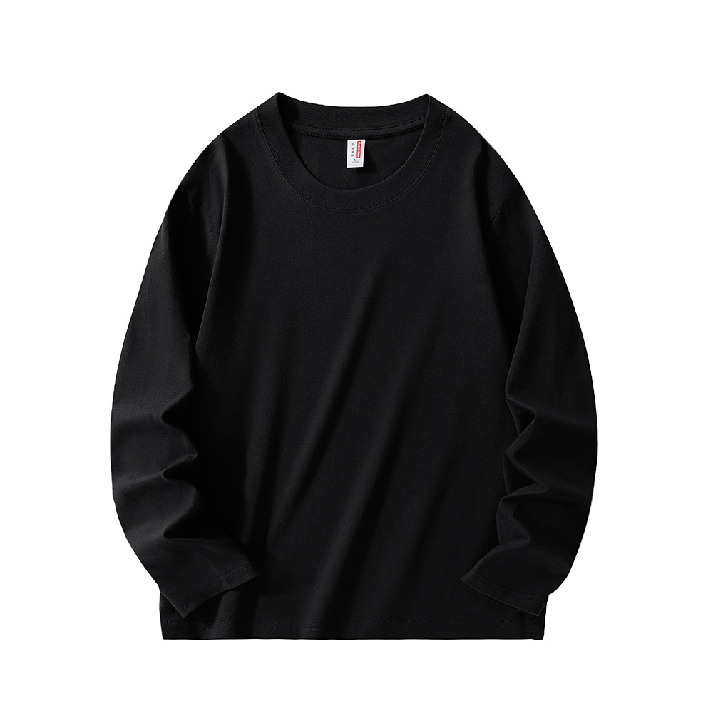 啄木鸟春秋季新款重磅纯棉圆领长袖男士纯色打底休闲宽松男款卫衣高清大图