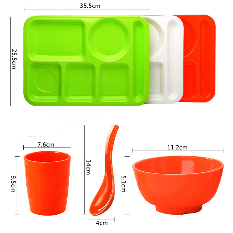 顺心优 密胺六格餐盘 五件套/件高清大图