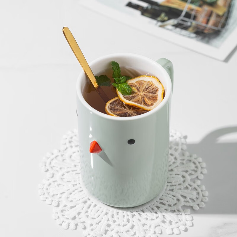 唯都 W-S312 悠然小鸟红点马克杯