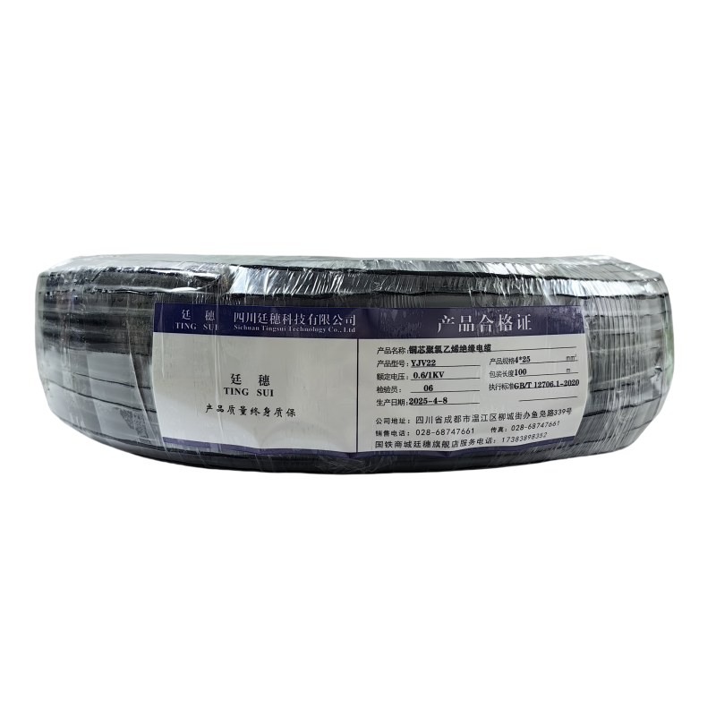 廷穗(TINGSUI)铜芯聚氯乙烯绝缘电缆YJV22-0.6/1KV-4*25 米高清大图