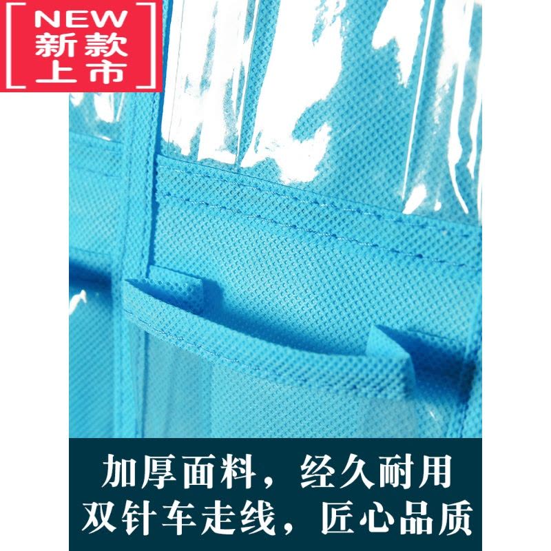 可莉允幼儿园口罩收纳袋挂袋挂墙儿童接送卡手机杂物储物布袋透明款多格图片