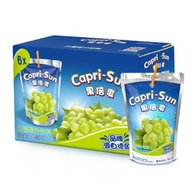 果倍爽白葡萄汁饮料200ml*6