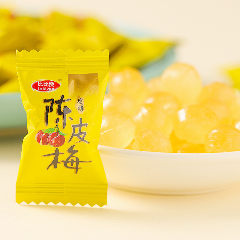 比比赞陈皮糖硬糖话梅糖酸甜怀旧休闲零食水果味喜糖散装糖果 500g