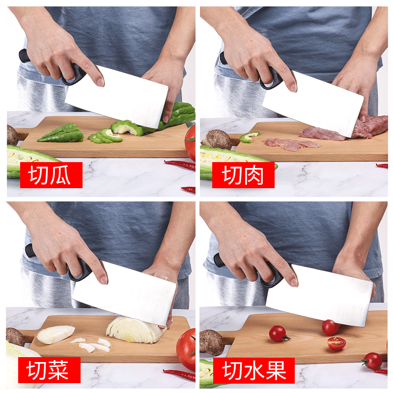 老爹不锈钢家用菜刀超锋利切片刀异形菜刀指环刀女士菜刀厨房刀具 指环刀高清大图