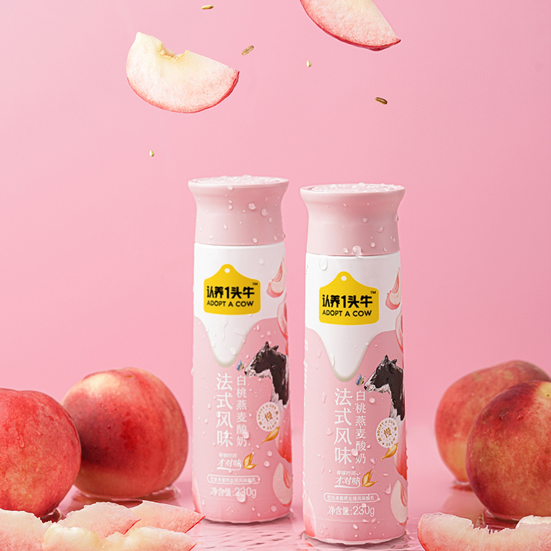 认养一头牛白桃燕麦味酸奶230gpet10入二提装