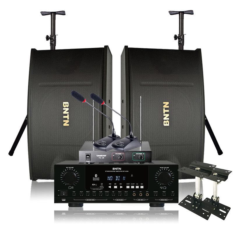 奔腾(BNTN) 家庭影院KTV音响全套装会议室音响功放包房壁挂音箱无线鹅颈话筒卡拉OK蓝牙功放8200配450图片