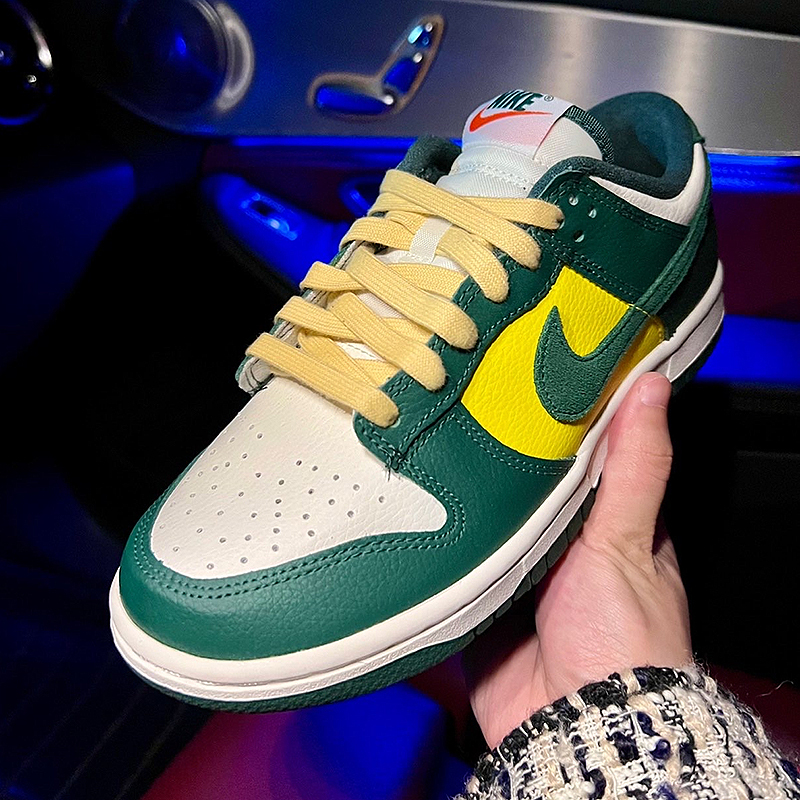 潮鞋推荐小巴西nikedunklow女子白黄绿低帮潮流复古休闲运动板鞋fd0