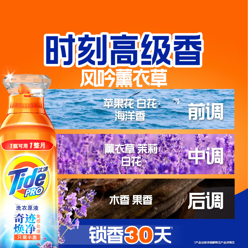 汰渍洗衣原液950g奇迹焕净持久留香快洗除菌去渍袋装非浓缩洗衣液高清大图