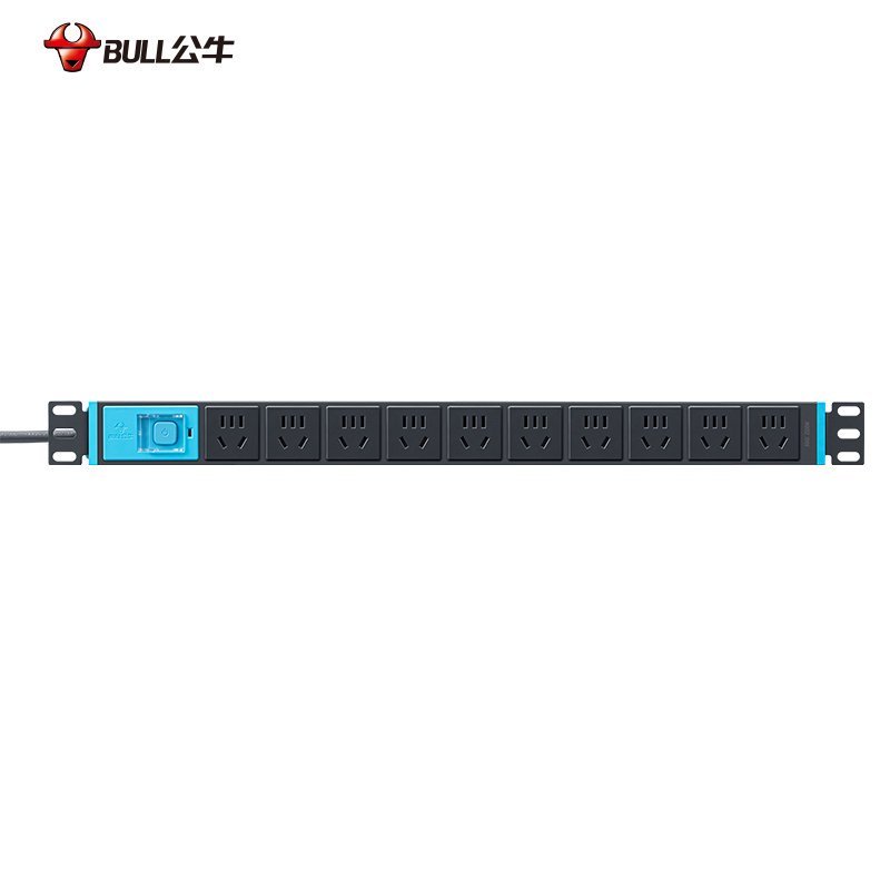 公牛(bull)GNE-10A0全长3米10插位计量带电压电流表pdu机房机柜插座数显排插多孔多功能拖线板