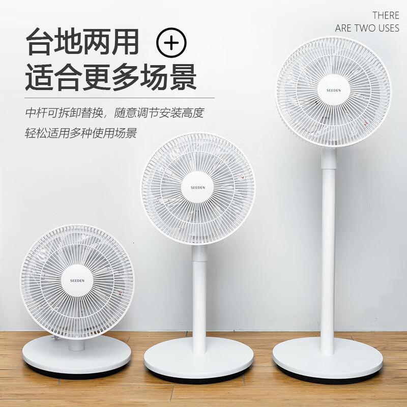 SEEDEN电风扇家用空气循环扇台立式涡流直流变频扇趴地扇落地扇西点白色XD-2988FB高清大图