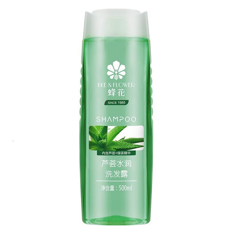 蜂花无硅油水润洗发水芦荟绿茶补水去油男女士洗发露膏500ml