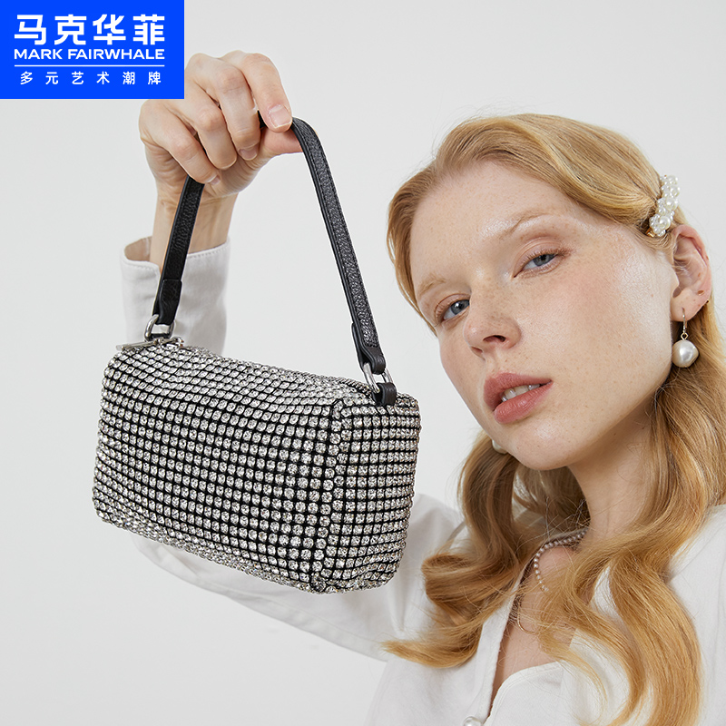 [大狼狗推荐]马克华菲2021牛皮时尚水钻包