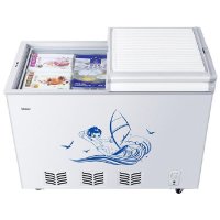 海尔(Haier) FCD-270SE 270升 家用商用冷冻冷藏转换卧式双门冰柜（白色）