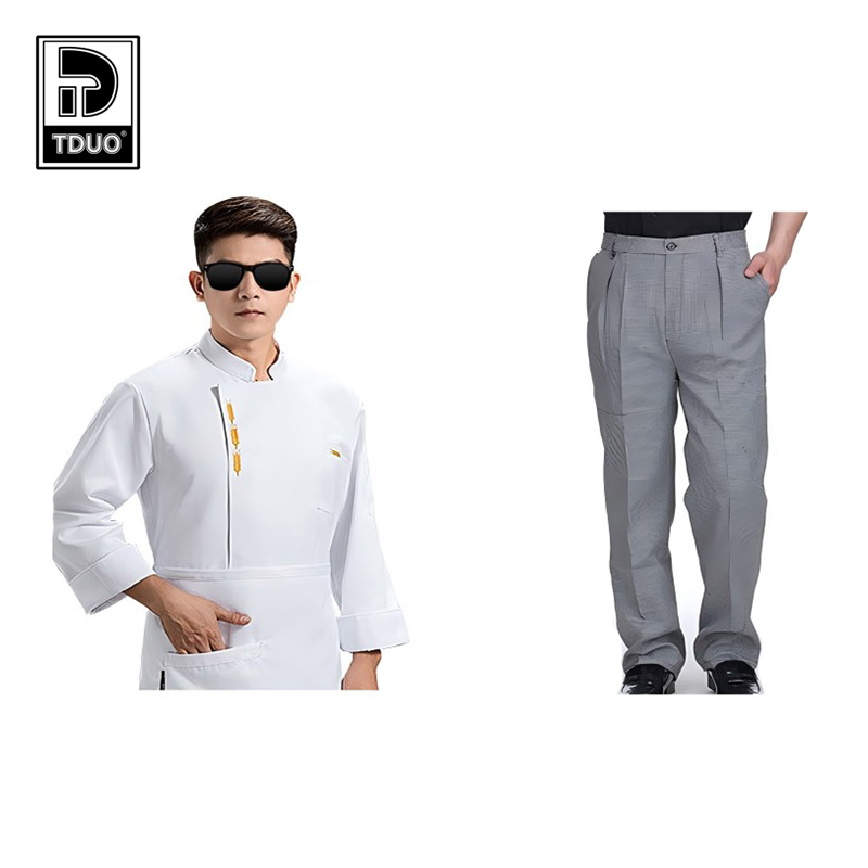 TDUO秋冬装长袖餐饮厨师服X2 套高清大图
