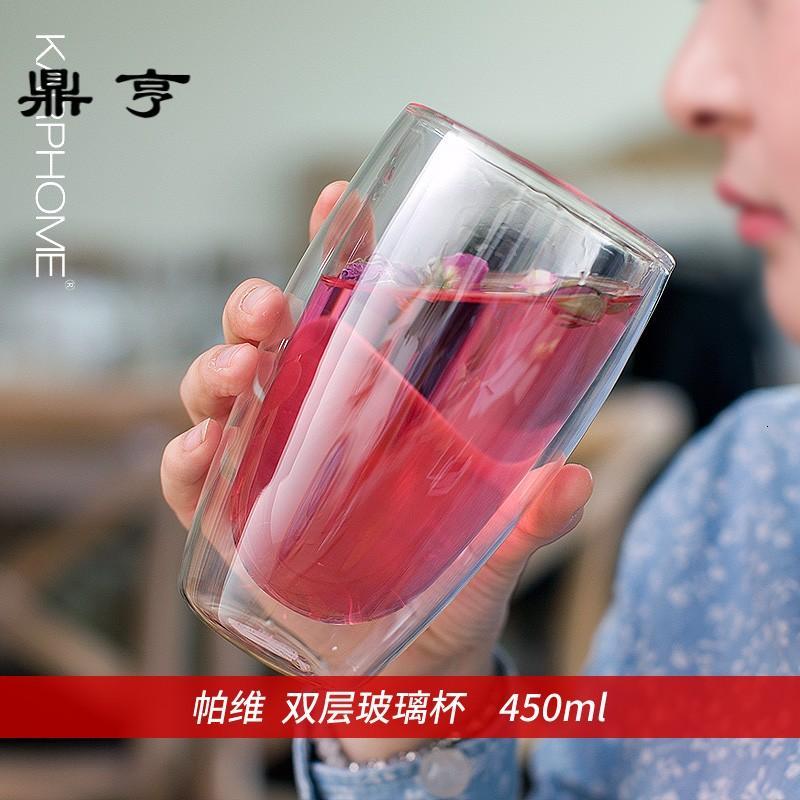鼎亨创意双层耐热玻璃杯套装家用防烫水杯泡茶杯咖啡杯牛奶杯隔热