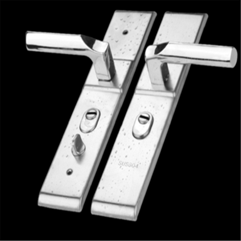 304不锈钢门把手通用型加厚面板拉手老式门配件实心手柄防盗门把手