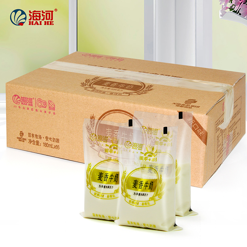 海河麦香牛奶180ml12袋