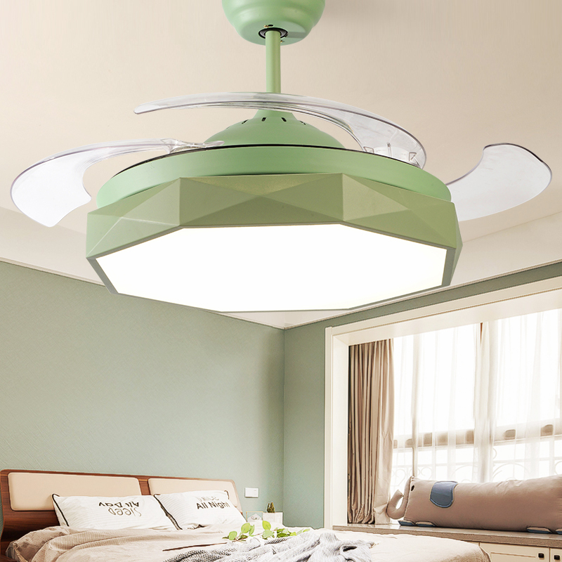 现代简约隐形吊扇灯灯家用带灯电扇妖怪北欧餐厅扇风扇