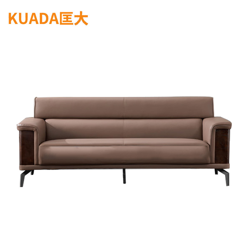 匡大 办公沙发 皮艺沙发 办公室接待沙发 牛皮 三人位 KDT677高清大图