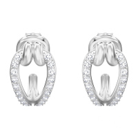 SWAROVSKI LIFELONG镀白金色细码耳环