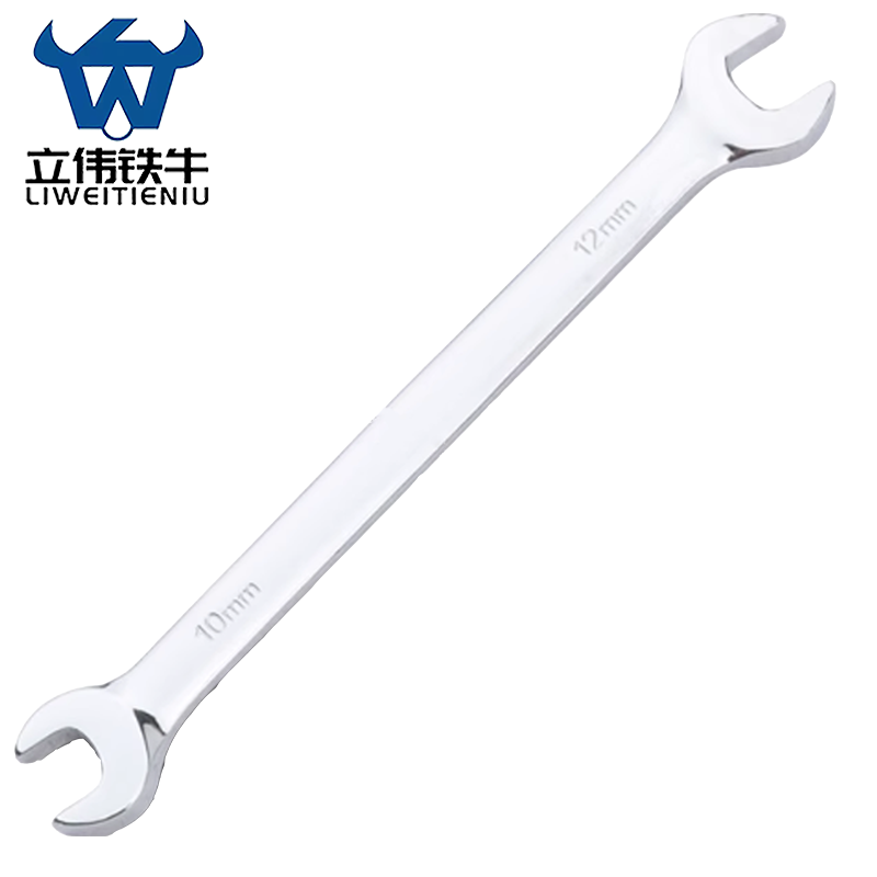 立伟铁牛镜面双开扳手10×12mm/把高清大图