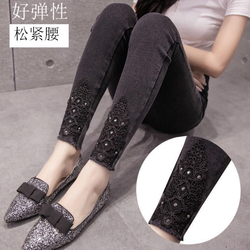 打底裤女外穿九分大码新款显瘦小脚铅笔裤长裤子时尚牛仔裤