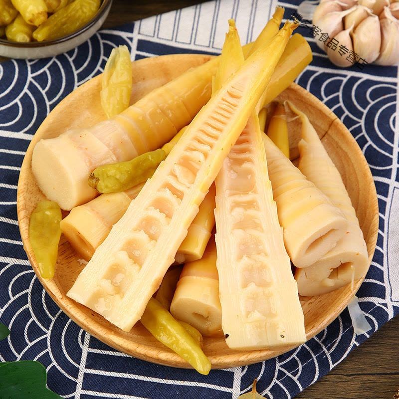 手剥笋开袋即食网红泡椒笋尖香辣脆竹笋酸笋手拨笋500g小包装零食图片