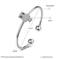 B264 Fashion Bracelet 日韩女开口手镯可节猫头鹰镀纯银首饰送女朋友七夕情人节礼物