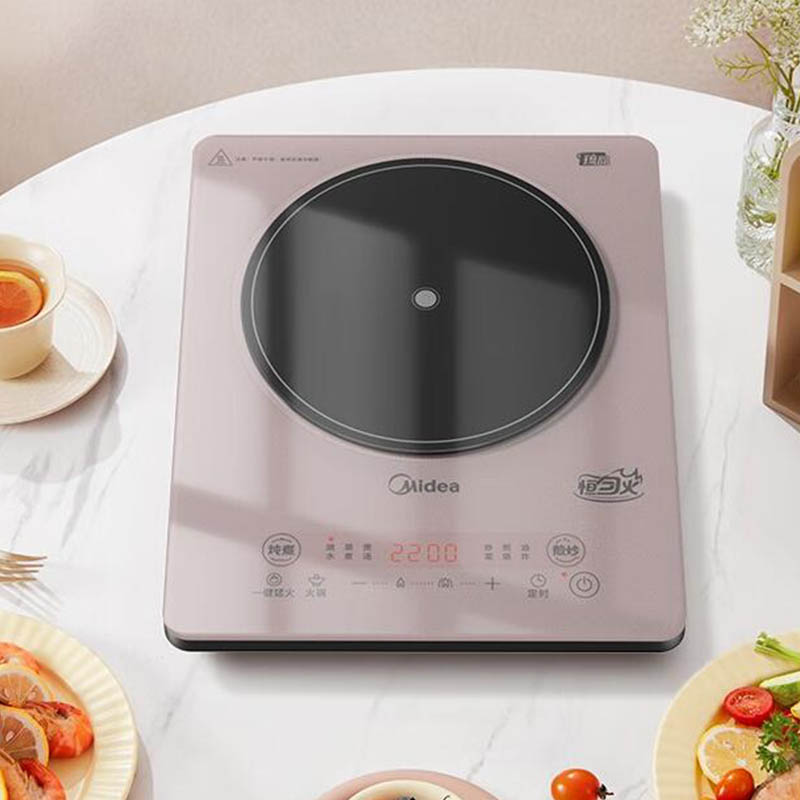 美的22MB02新款铂钻系列电磁炉琉晶面板2200W大功率9档火力调节 (台式)恒匀火配双锅