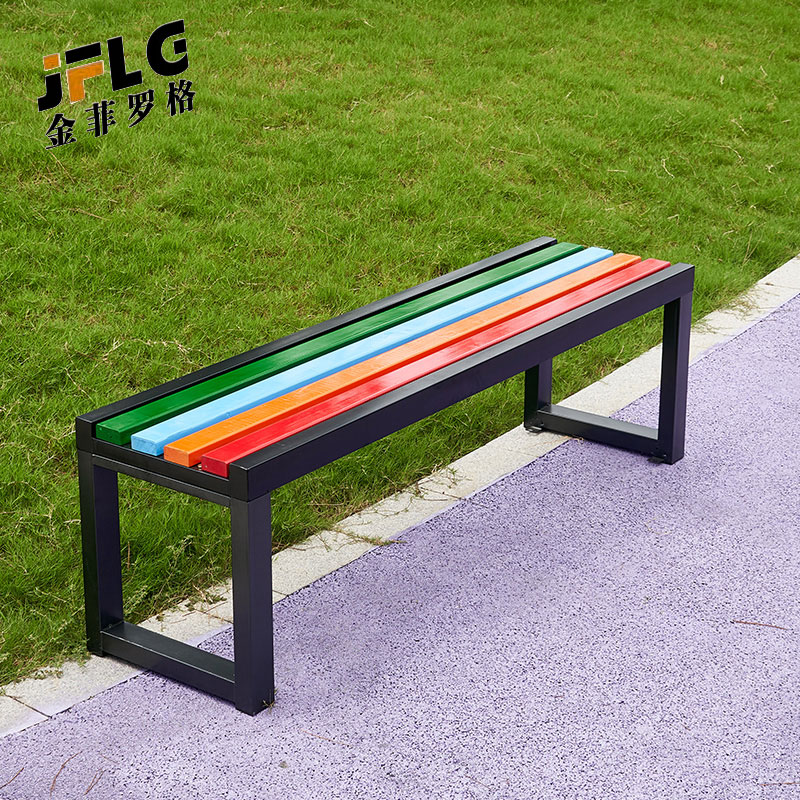 苏宁 金菲罗格 办公家具 户外公园防腐木长椅室外长条凳高清大图