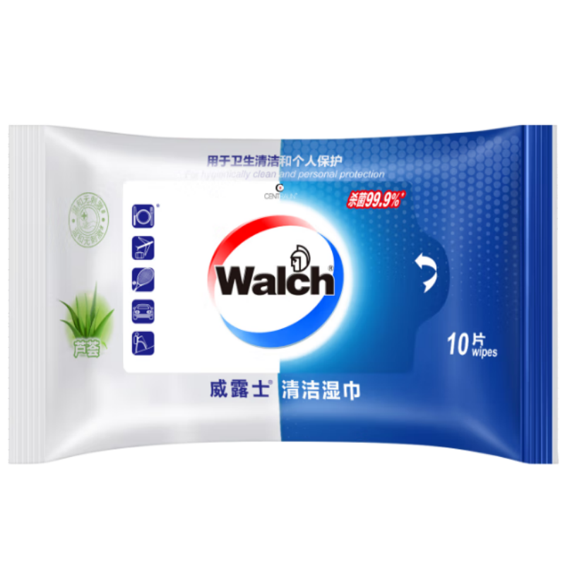 威露士(Walch) 清洁湿巾湿纸巾不添加酒精 10片装*48包
