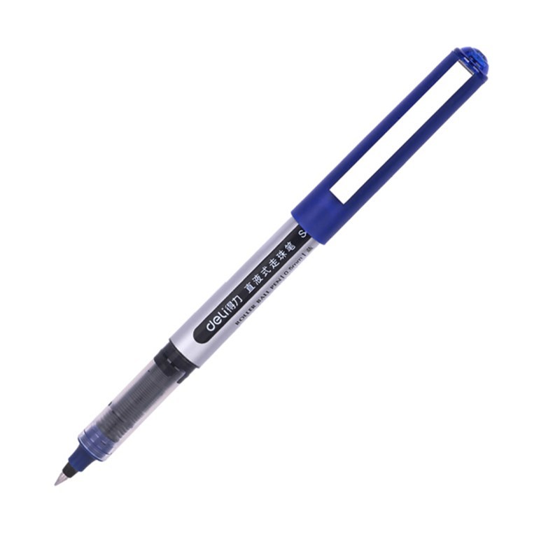 得力(deli) S656直液式走珠笔签字笔/学生考试中性笔 0.5mm 12支/盒 蓝色 5盒装