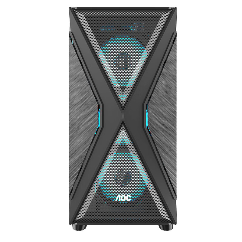 AOC机箱CG421B黑色电竞游戏台式电脑主机箱支持ATX主板/兼容360水冷/10风扇位/支持5080高清大图