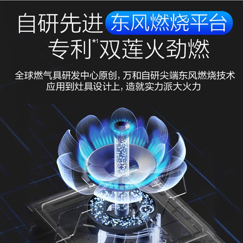 万和 一级能效 [蓝莲花]燃气灶5.2kW大火力玻璃嵌入式台式两用灶具 易清洁灶具JZT-B9L50(天然气)图片