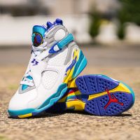 正品Air Jordan 8 White Aqua 白女鬼复刻女篮球鞋CI1236-100