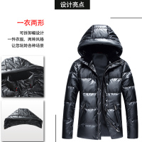 雪中飞冬季短款男士羽绒服加厚帅气韩版连帽白鸭绒外套男