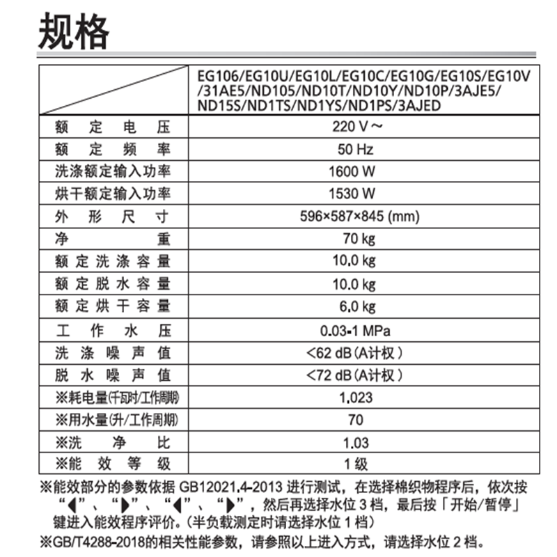 松下(Panasonic) 滚筒洗衣机10KG洗烘一体 全触控智慧屏 三维立体柔洗 智能自检 XQG100-EG10L