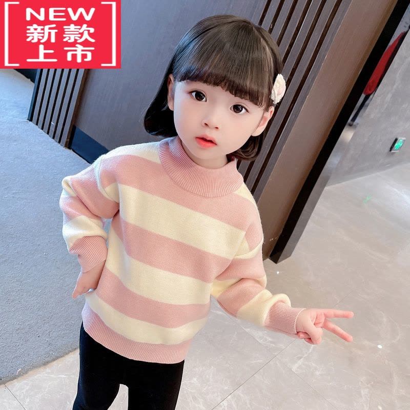 可莉允女童一体绒毛衣宝宝加绒上衣儿童加厚小童秋冬装外穿冬季2022新款图片