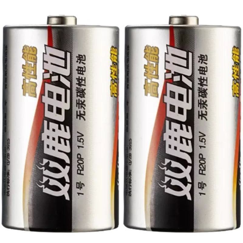 双鹿1号电池[两粒装] 双鹿1号碳性电池1.5V热水器燃气灶手电筒收音机专用P型家用电池图片