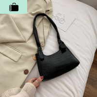 夏天高级感腋下包小众法棍包包女2020新款潮法式质感流行单肩小包NEWLAKE 黑色