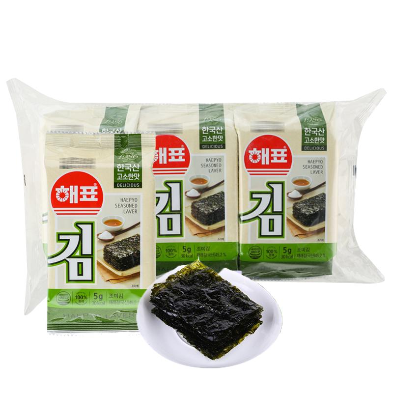 韩国进口 海牌(HAEPYO)长今传统海苔45g（9小包）海味即食 休闲零食 米饭寿司好伴侣 酥脆鲜美
